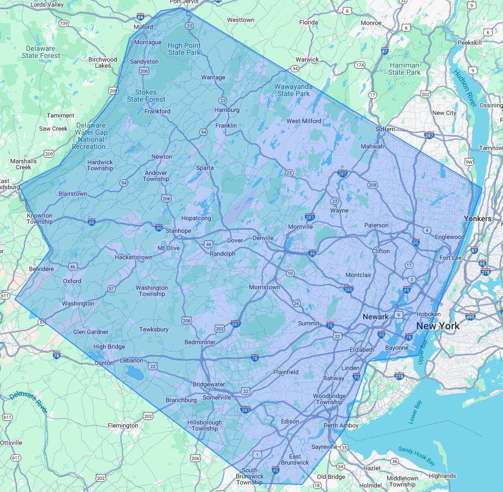 Our New Jersey Service Area